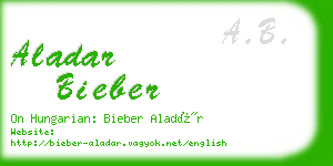 aladar bieber business card